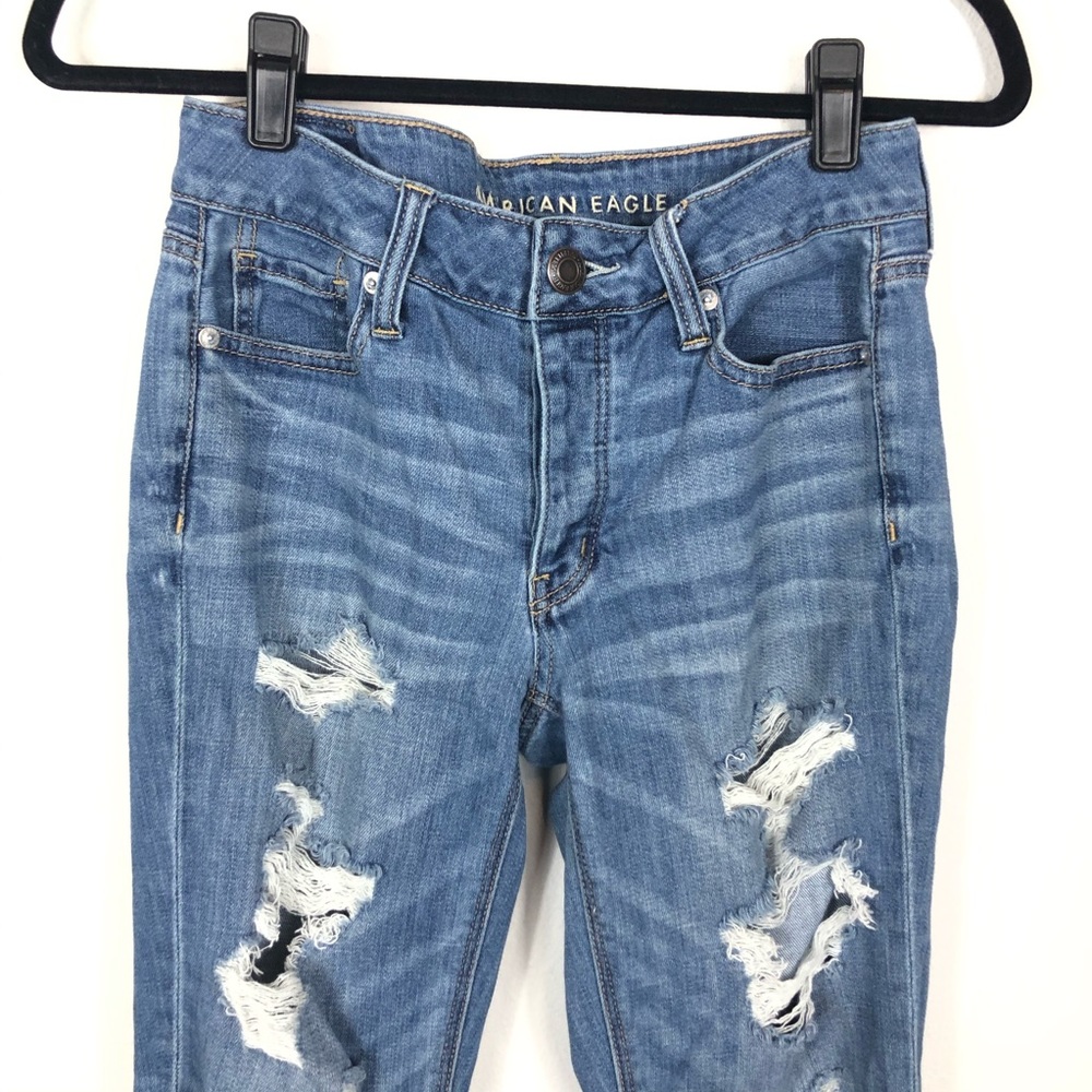 AMERICAN EAGLE Tomgirl distressed skinny jeans G6 - Picture 2 of 9